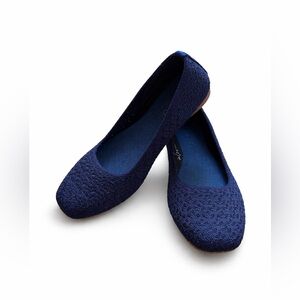 Rothy’s Women’s The Max Square Flats Deep Navy Crochet  Size 7.5